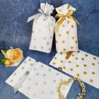 5Pcs 15X23cm Dot Plastic Drawstring Bag With Ribbon Snack Cookie Candy_1